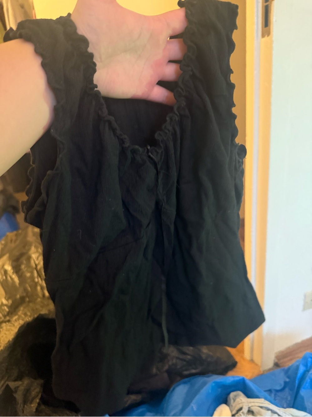 Black Ruffled Tank Top - Women's Casual Essentials Brandy Melville